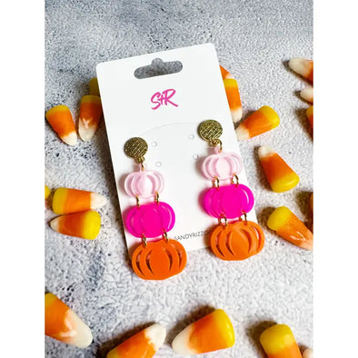 Triple Pumpkin Dangle Earring