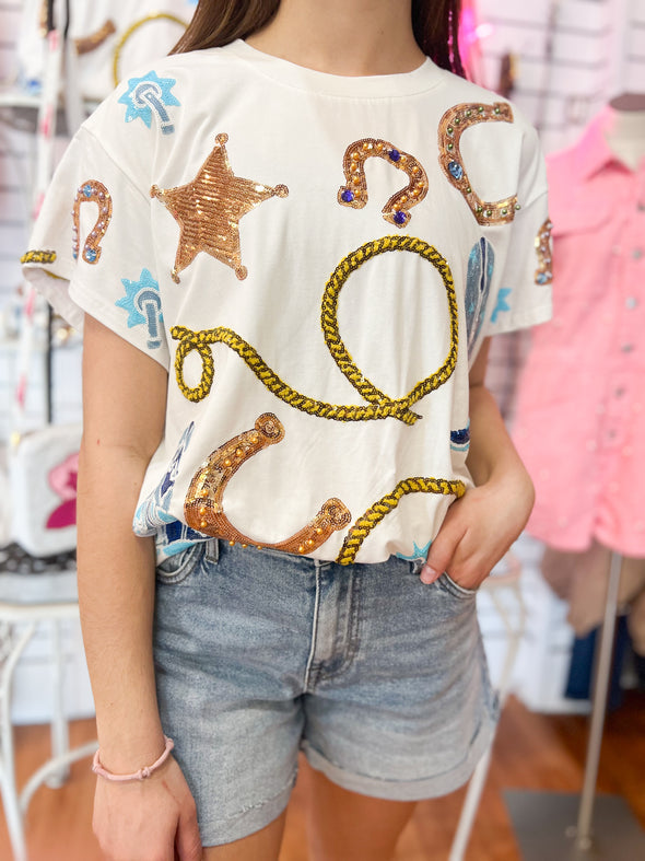 (Queen of Sparkles) Cowgirl Icon Tee