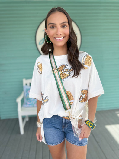 Football & Helmet Sequin Top