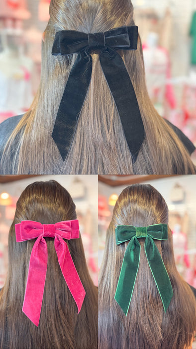 Velvet Bow Clips