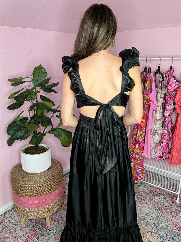 The Dramatic Black Ruffle Gown