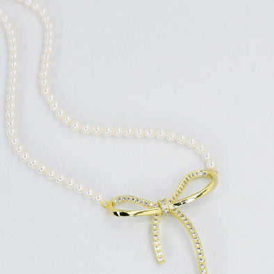 Gold Bow Tie Necklace