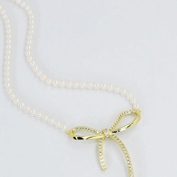 Gold Bow Tie Necklace