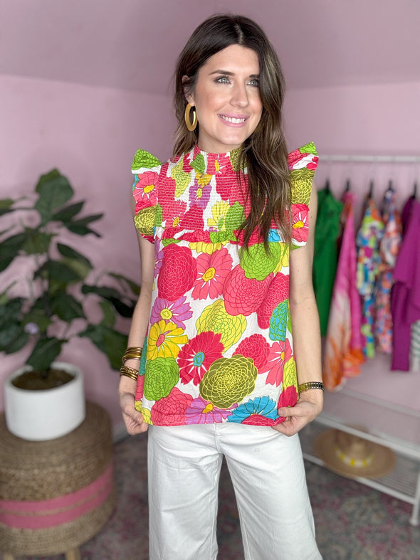 Vibrant floral THML top 