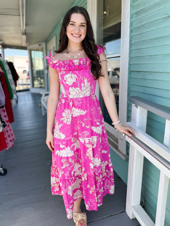 The Nia Ruffled Dress-Pink