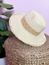 natural hat with frayed edges 