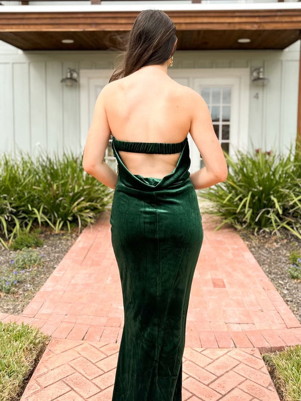 The Dynamite Velvet Maxi Dress-Emerald