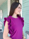 The Rochelle Pleated Shoulder Dress-Magenta