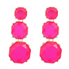 hot pink circle drop earrings