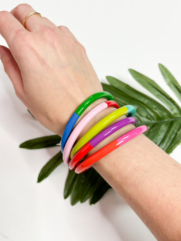 color block bangle set 