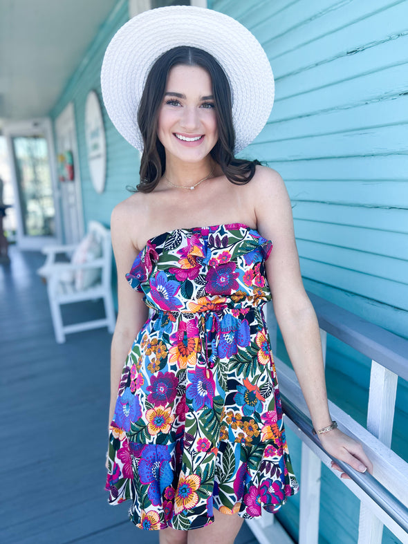 floral dress with ruffles