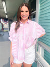 pink and white stripe top 