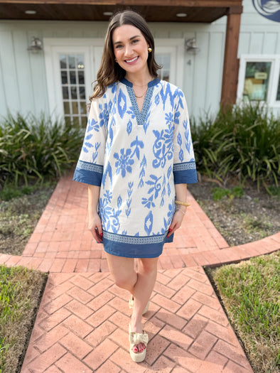 The Gio Floral Print Dress-Blue