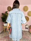 back of double pocket denim dress 