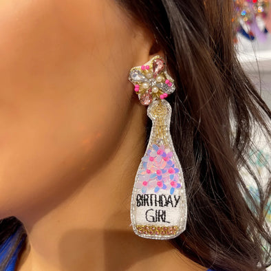 Birthday Girl Bottle Earrings