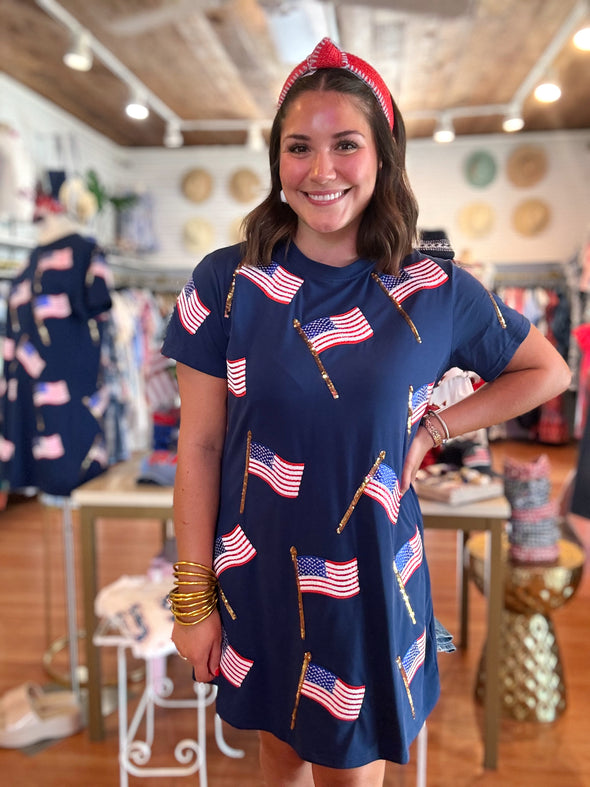 (Queen of Sparkles) The Flag Tee Dress