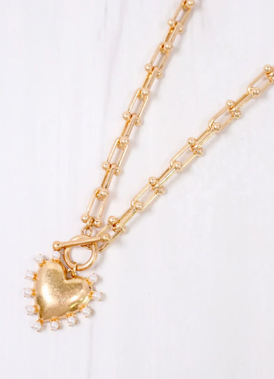 The Shapiro Pearl Heart Necklace-White