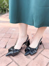 The Cynthia Bow Block Heel-Black