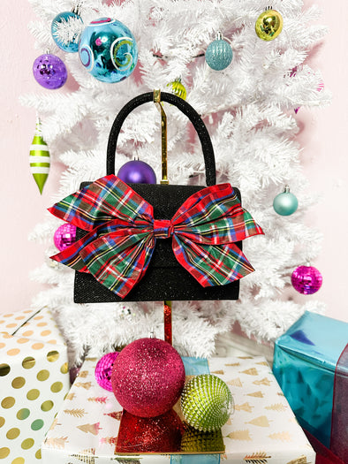 The Sparkle Plaid Bow Clutch-3 Colors