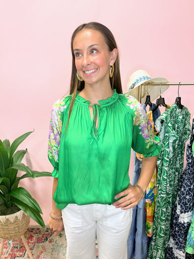 The Gena Spring Green Top