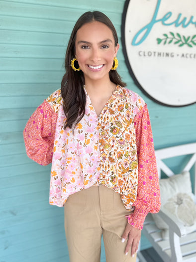 The Mia Mix Print Blouse