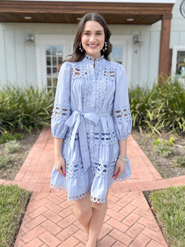 The Abby Lace Dress-Blue