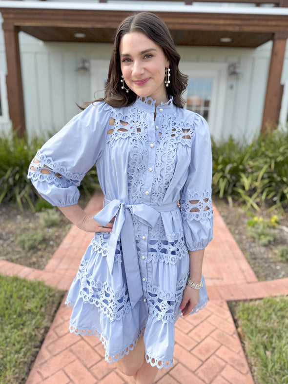 The Abby Lace Dress-Blue