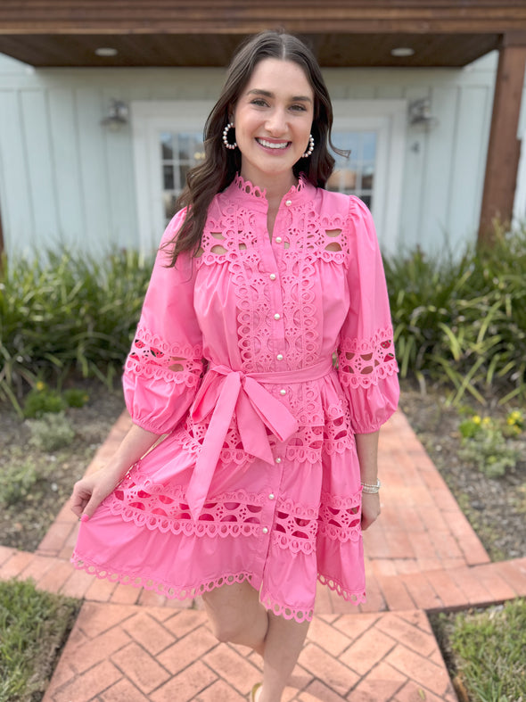 The Abby Lace Dress-Pink