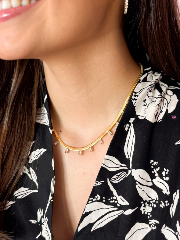 The Baguette Necklace-Gold