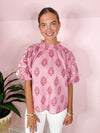 pink embroidered THMl top 
