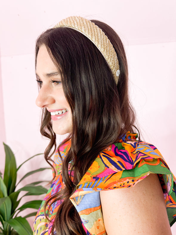 (Lilly Pulitzer) Raffia Headband-Natural