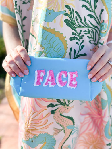 The Face Pouch-Blue