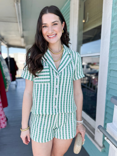 The Sammi Striped Set-Green