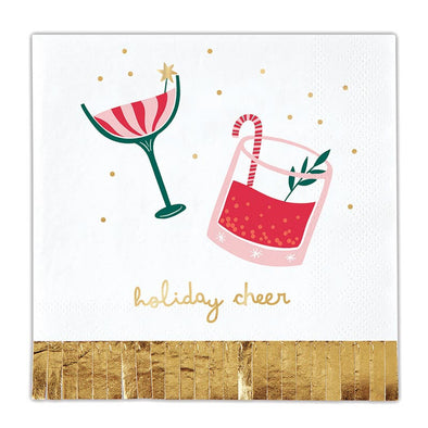 Foil Fringe Napkin-Holiday Cheer