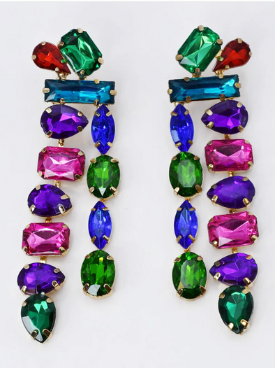 Multi Gemstone Rain Drop-Colorful