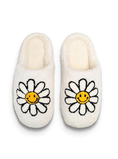 The Daisy Smiley Slippers-White