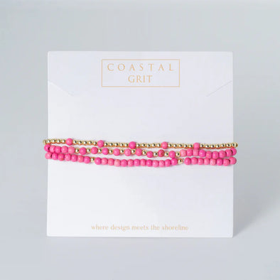 Island Girl Bracelet Stack-Pink Passion