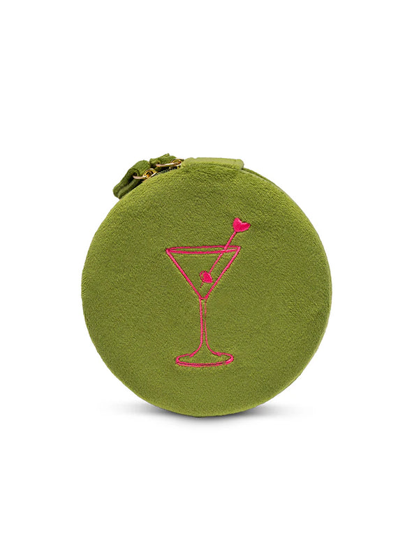 The Martini Jewelry Zip Case-Olive Green