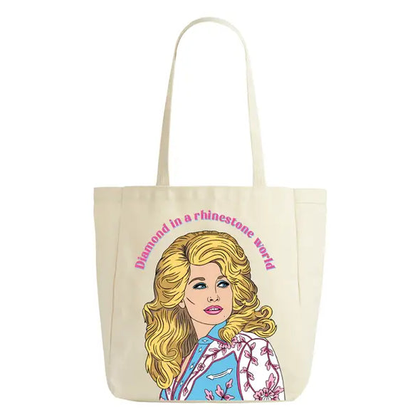 The Dolly Diamond Tote Bag-Natural