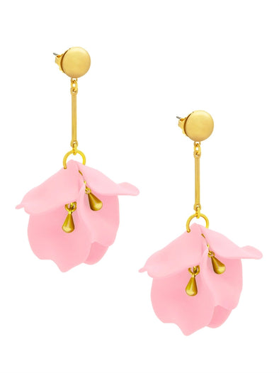pink petal earrings