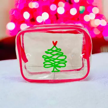 Hot Pink Tree Cosmetic Bag