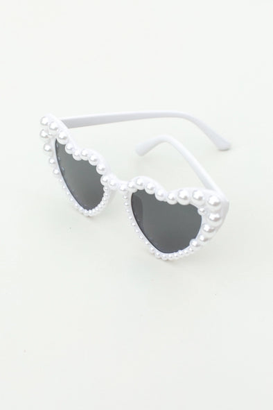 white heart pearl sunglasses