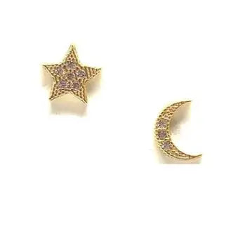 The Micro Moon and Star Studs