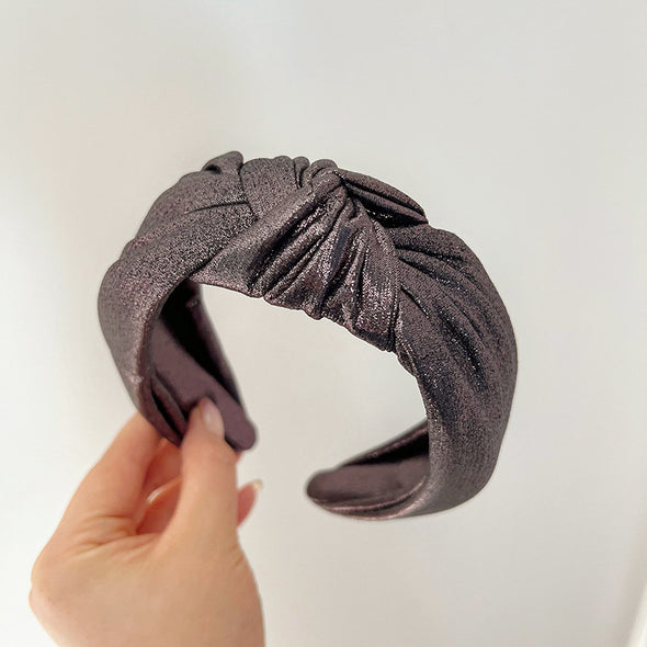 The Metallic Knot Headband-Gunmetal