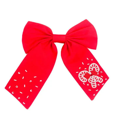 The Candy Cane Bow-Red