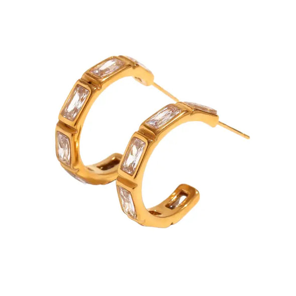 The Megan Baguette Hoops-Gold