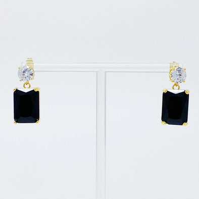 The Banquet Square Earring-Black