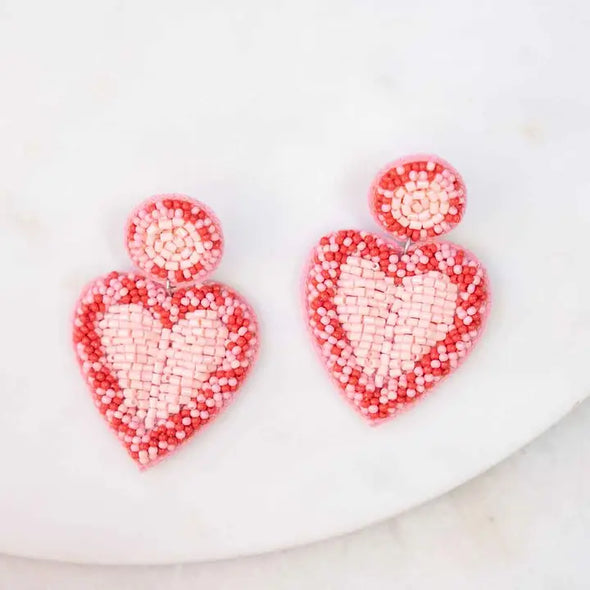 The Heart Beaded Earrings