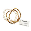 gold and pearl stretch bracelets 