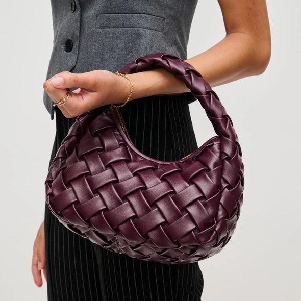 Noreen Woven clutch - purple 